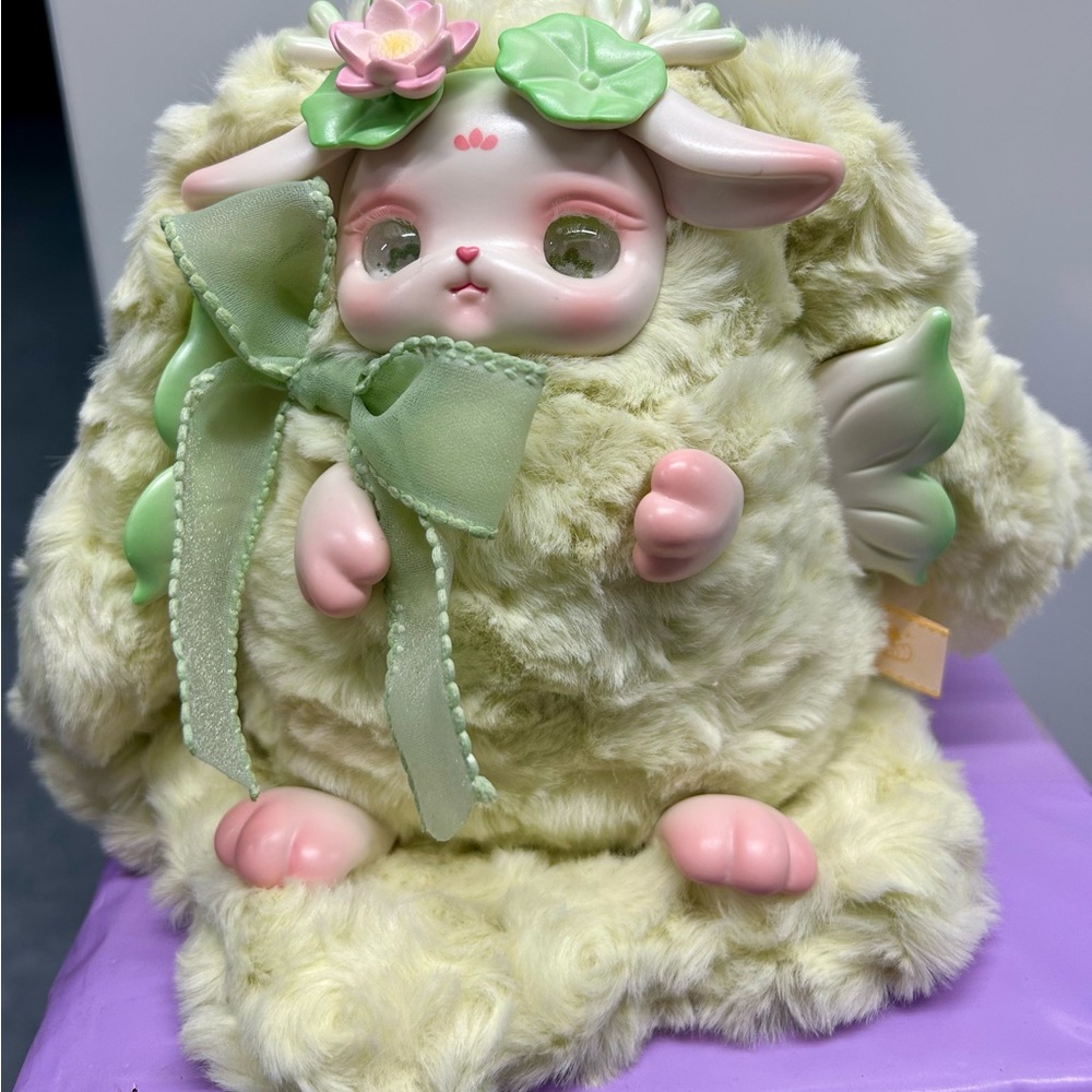 Loloan Fluffy Green and Pink Bunny Collectors Plush